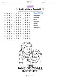 Prabaca lembar kerja cetak Institut Jane Goodall