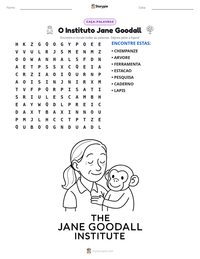 Prévia da folha de atividades imprimível O Instituto Jane Goodall