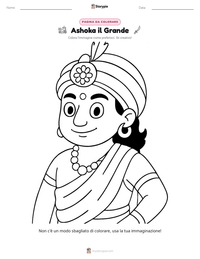 Pagina da colorare di Ashoka il Grande per bambini