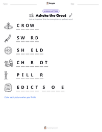 Ashoka the Great printable worksheet preview