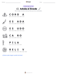 Vista previa de la hoja de trabajo imprimible de Ashoka el Grande