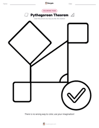 Pythagorean Theorem coloring page for kids