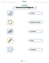 Vista previa de la hoja de trabajo imprimible de Teorema de Pitágoras