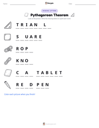 Pythagorean Theorem printable worksheet preview