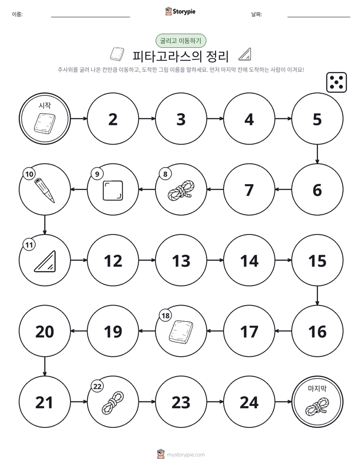 주사위 굴리고 이동하기 게임