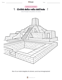 Pagina da colorare di Civiltà della valle dell'Indo per bambini