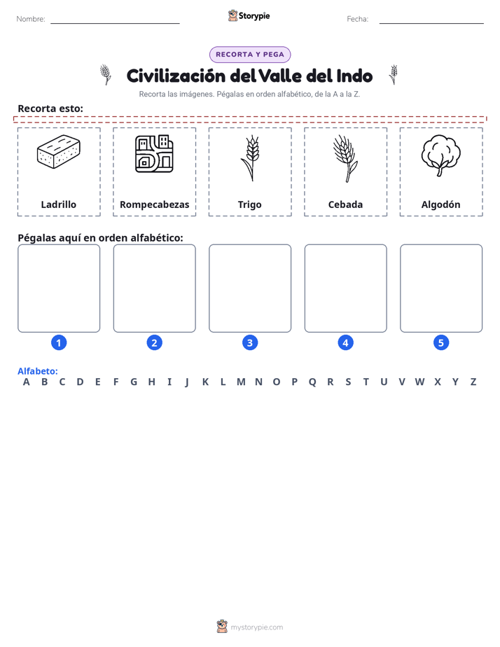 Cortar y Pegar el Alfabeto