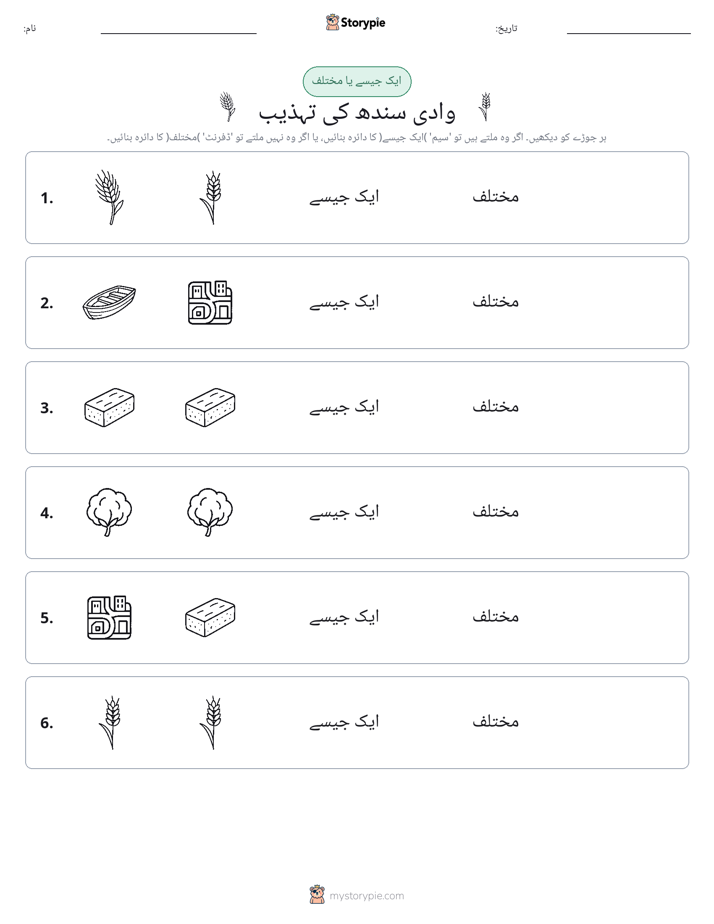 ایک جیسا یا مختلف