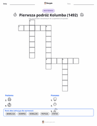 Podgląd drukowalnego arkusza ćwiczeń Pierwsza podróż Kolumba (1492)