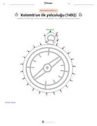 Kolomb'un ilk seyahati (1492) yazdırılabilir çalışma sayfası önizlemesi