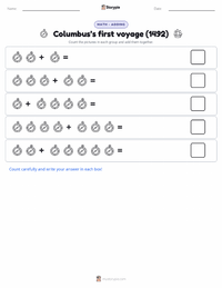 Columbus’s first voyage (1492) printable worksheet preview