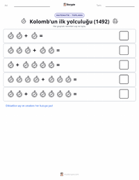 Kolomb'un ilk seyahati (1492) yazdırılabilir çalışma sayfası önizlemesi