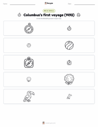 Columbus’s first voyage (1492) printable worksheet preview