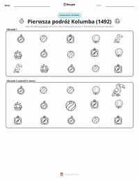 Podgląd drukowalnego arkusza ćwiczeń Pierwsza podróż Kolumba (1492)