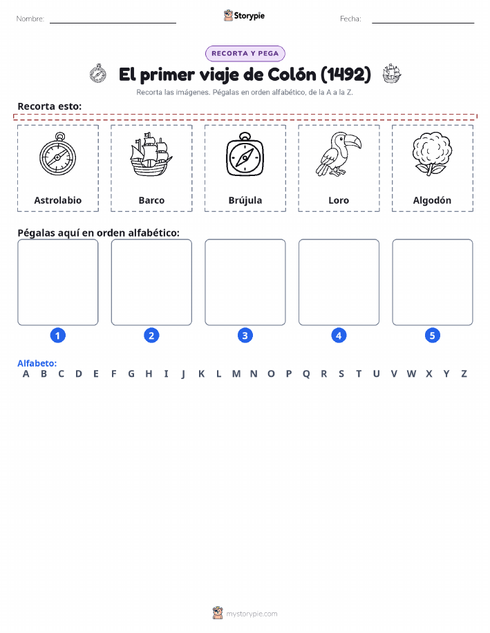 Cortar y Pegar el Alfabeto