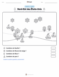 Aperçu de la feuille de travail imprimable Nord-Est (États-Unis)