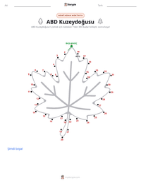 Kuzeydoğu (ABD) yazdırılabilir çalışma sayfası önizlemesi