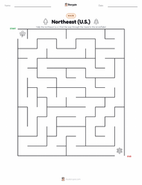 Northeast (U.S.) printable worksheet preview