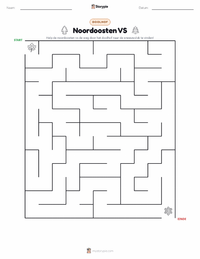 Noordoosten (V.S.) afdrukbare werkblad voorbeeld