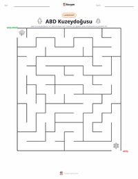 Kuzeydoğu (ABD) yazdırılabilir çalışma sayfası önizlemesi