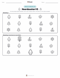 Noordoosten (V.S.) afdrukbare werkblad voorbeeld