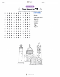Noordoosten (V.S.) afdrukbare werkblad voorbeeld