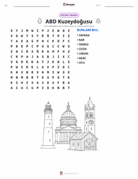 Kuzeydoğu (ABD) yazdırılabilir çalışma sayfası önizlemesi