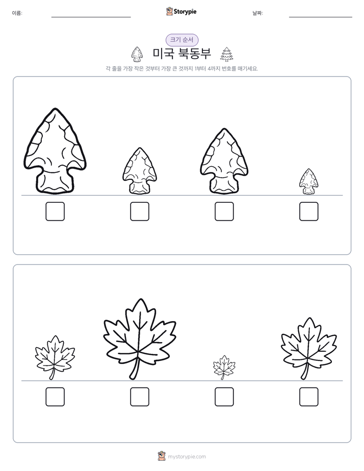 크기 순서