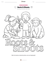 Prévia da folha de atividades imprimível Roots & Shoots