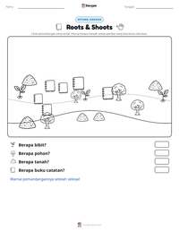 Prabaca lembar kerja cetak Roots & Shoots
