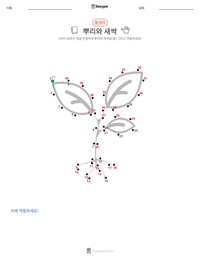 뿌리와 새싹 인쇄 가능한 워크시트 미리보기