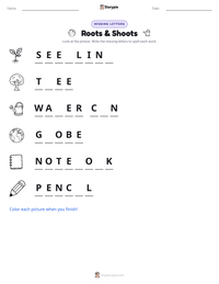 Roots & Shoots printable worksheet preview