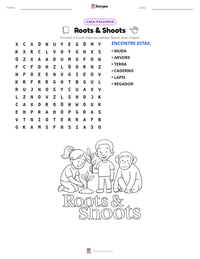 Prévia da folha de atividades imprimível Roots & Shoots