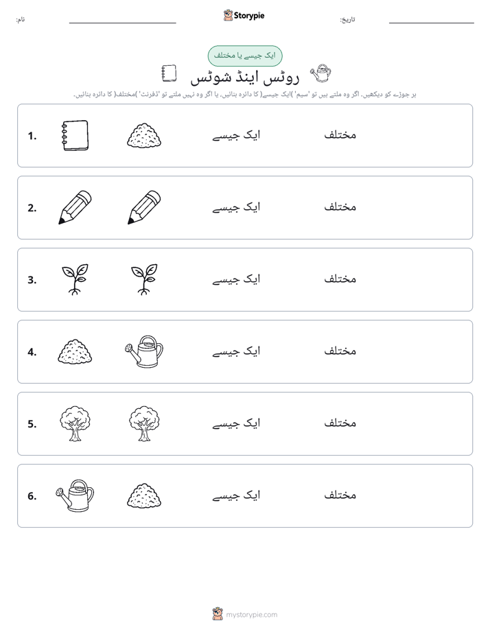 ایک جیسا یا مختلف