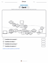 Aperçu de la feuille de travail imprimable Carré