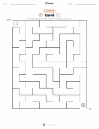 Aperçu de la feuille de travail imprimable Carré