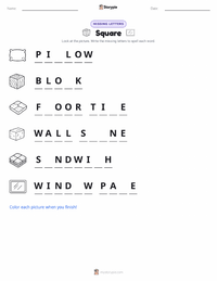 Square printable worksheet preview