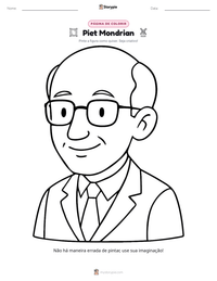 Prévia da folha de atividades imprimível Piet Mondrian