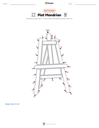 Piet Mondrian printable worksheet preview