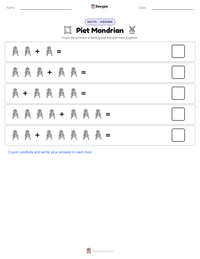 Piet Mondrian printable worksheet preview