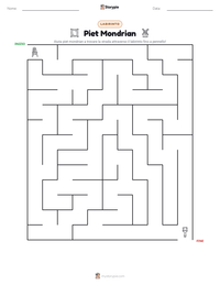 Anteprima della scheda stampabile di Piet Mondrian