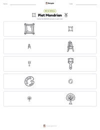 Piet Mondrian printable worksheet preview