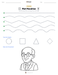 Piet Mondrian printable worksheet preview