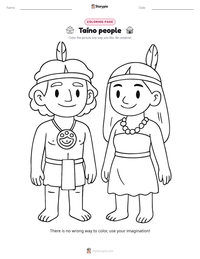 Taíno people printable worksheet preview