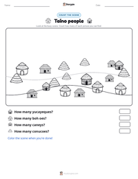 Taíno people printable worksheet preview