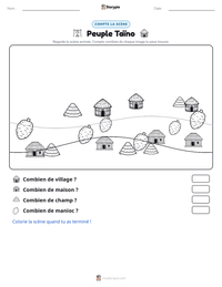 Aperçu de la feuille de travail imprimable Peuple Taïno