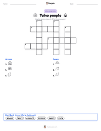 Taíno people printable worksheet preview