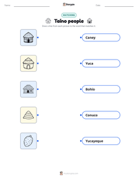 Taíno people printable worksheet preview