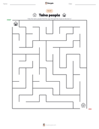 Taíno people printable worksheet preview