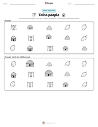 Taíno people printable worksheet preview